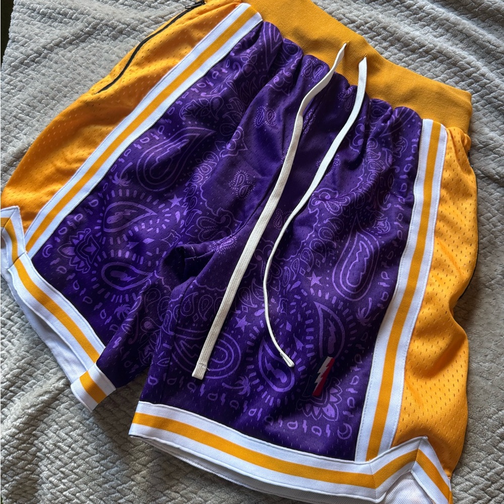 Collect + Select Purple and Yellow Paisley Basketball Shorts